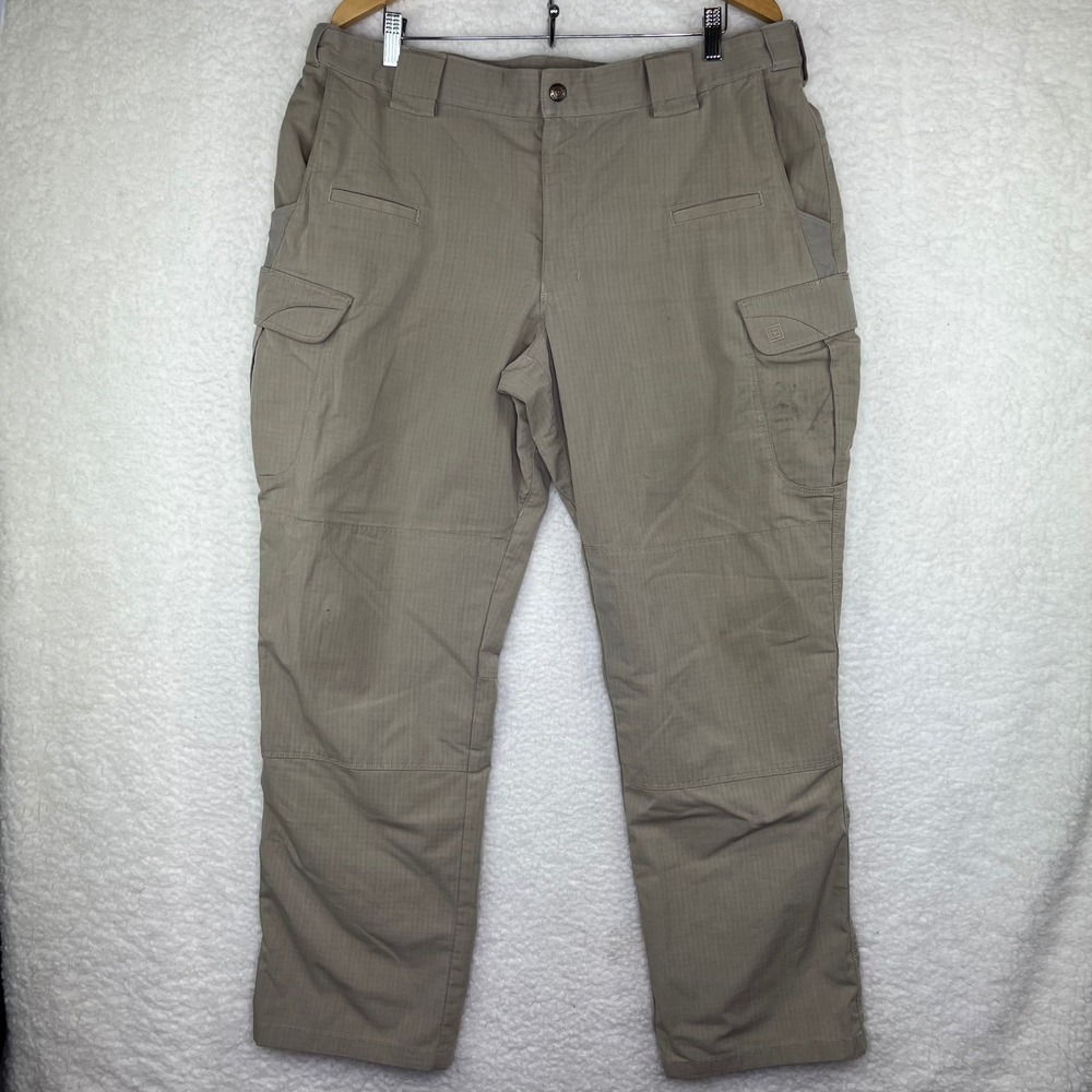 5.11 Tactical Mens Khaki Ripstop Cargo‎ Pants Tan Utility Work Trousers 40x32